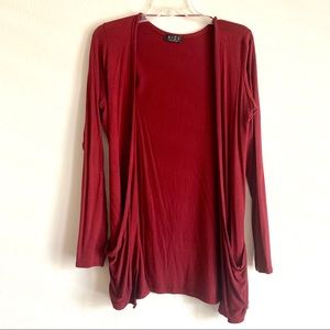 💕Wine Red Swoop Cardigan